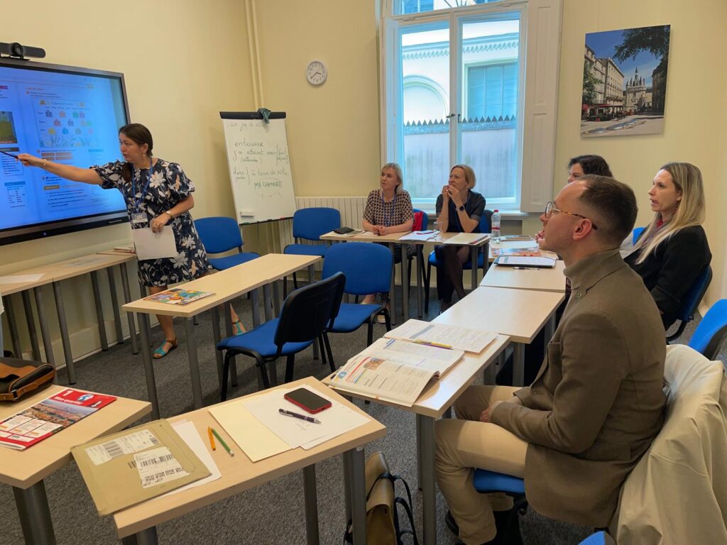 Teachers during the training