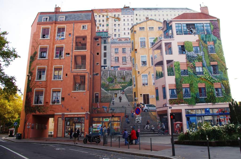le mur des canuts, lyon, sorties culturelles été 2018, alliance française de lyon, france, cours de français, cours de français à lyon